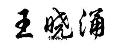 胡问遂王晓涌行书个性签名怎么写