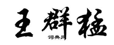 胡问遂王群猛行书个性签名怎么写