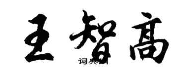 胡问遂王智高行书个性签名怎么写