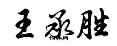 胡问遂王承胜行书个性签名怎么写