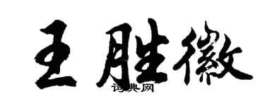 胡问遂王胜徽行书个性签名怎么写