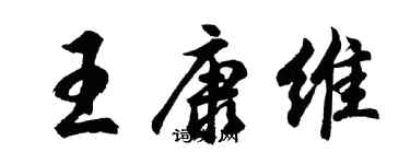 胡问遂王康维行书个性签名怎么写