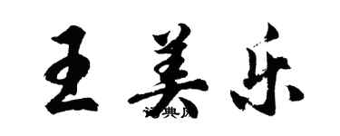 胡问遂王美乐行书个性签名怎么写