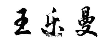 胡问遂王乐曼行书个性签名怎么写