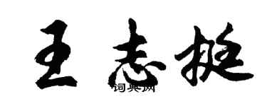 胡问遂王志挺行书个性签名怎么写