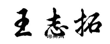 胡问遂王志拓行书个性签名怎么写