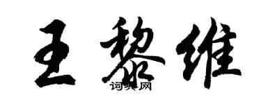 胡问遂王黎维行书个性签名怎么写