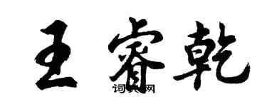 胡问遂王睿乾行书个性签名怎么写