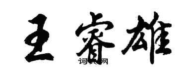 胡问遂王睿雄行书个性签名怎么写