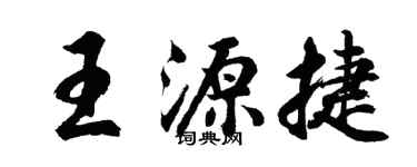 胡问遂王源捷行书个性签名怎么写