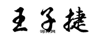 胡问遂王子捷行书个性签名怎么写