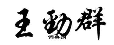 胡问遂王劲群行书个性签名怎么写