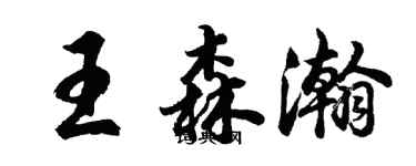 胡问遂王森瀚行书个性签名怎么写