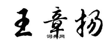 胡问遂王章扬行书个性签名怎么写