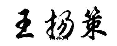 胡问遂王扬策行书个性签名怎么写