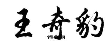 胡问遂王奇豹行书个性签名怎么写