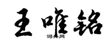 胡问遂王唯铭行书个性签名怎么写