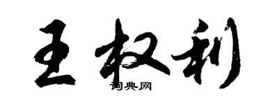 胡问遂王权利行书个性签名怎么写
