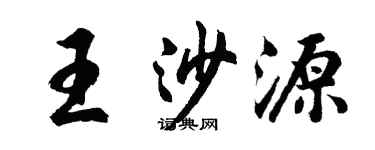 胡问遂王沙源行书个性签名怎么写