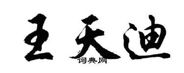 胡问遂王天迪行书个性签名怎么写