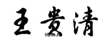 胡问遂王贵清行书个性签名怎么写