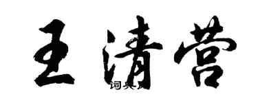 胡问遂王清营行书个性签名怎么写