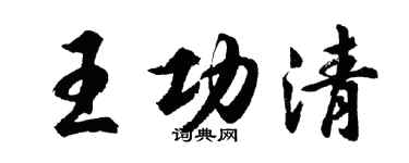 胡问遂王功清行书个性签名怎么写