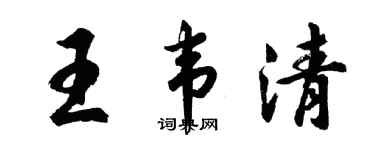 胡问遂王韦清行书个性签名怎么写