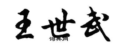胡问遂王世武行书个性签名怎么写