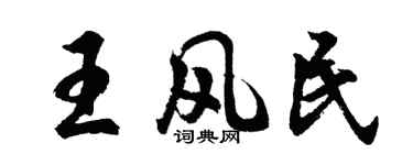 胡问遂王风民行书个性签名怎么写