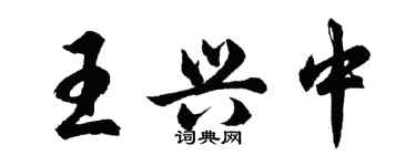 胡问遂王兴中行书个性签名怎么写