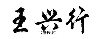 胡问遂王兴行行书个性签名怎么写