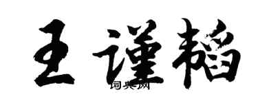胡问遂王谨韬行书个性签名怎么写