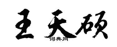 胡问遂王天硕行书个性签名怎么写