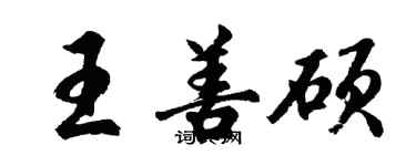 胡问遂王善硕行书个性签名怎么写