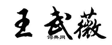 胡问遂王武薇行书个性签名怎么写