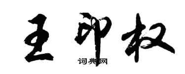 胡问遂王印权行书个性签名怎么写