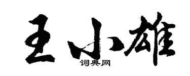 胡问遂王小雄行书个性签名怎么写