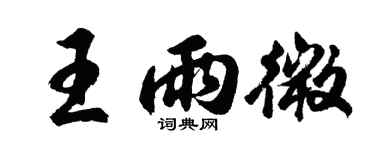 胡问遂王雨微行书个性签名怎么写