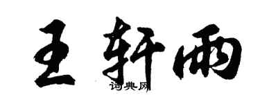 胡问遂王轩雨行书个性签名怎么写