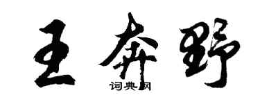 胡问遂王奔野行书个性签名怎么写