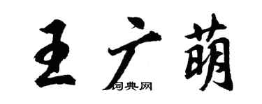 胡问遂王广萌行书个性签名怎么写