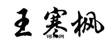 胡问遂王寒枫行书个性签名怎么写