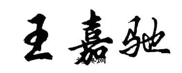 胡问遂王嘉驰行书个性签名怎么写