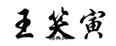 胡问遂王笑寅行书个性签名怎么写
