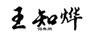 胡问遂王知烨行书个性签名怎么写