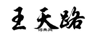 胡问遂王天路行书个性签名怎么写