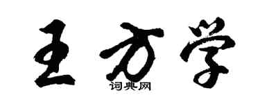 胡问遂王方学行书个性签名怎么写