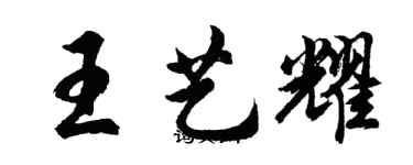胡问遂王艺耀行书个性签名怎么写