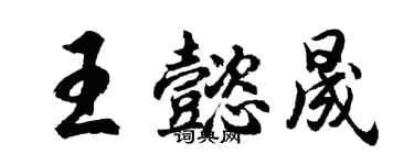 胡问遂王懿晟行书个性签名怎么写